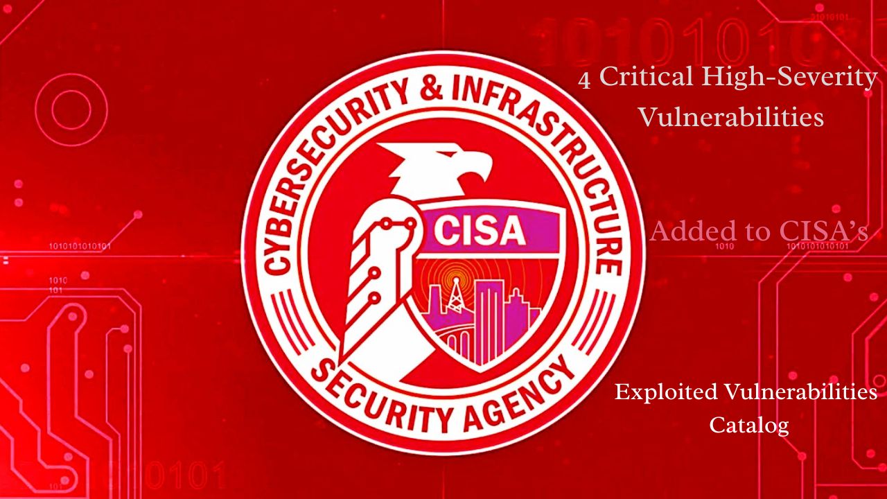4 Critical High-Severity Vulnerabilities Added to CISA’s Exploited Vulnerabilities Catalog